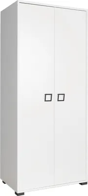 Produktbild von 84 cm breiter Kleiderschrank mit 2 Türen | Farbe: Weiß