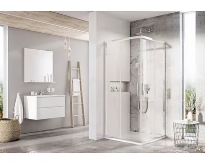 Immagine prodotto di Cabina doccia con ingresso ad angolo RAVAK BLSRV2-80 alluminio lucido+trasparente