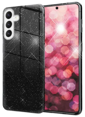 Obrázok produktu pre NALIA Hybridné trblietavé puzdro pre Samsung Galaxy S24 Case, lesklé trblietavé ochranné puzdro so zosilneným silikónom, čierne