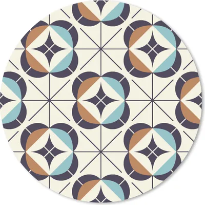 Produktbild von MuchoWow® Mauspad Mousepad Retro - Design - Geometrie 50x50 cm - Mousepads - Maus Mat - Pad - Mausunterlage - Vinyl