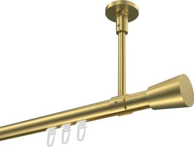 Produktbild von Interdeco Innenlaufstange / Gardinenstange mit Innenlauf Messing-Optik, Typ Sonette Sitra (Konus) Deckenmontage, 20 mm Ø 1-läufig, 260 cm