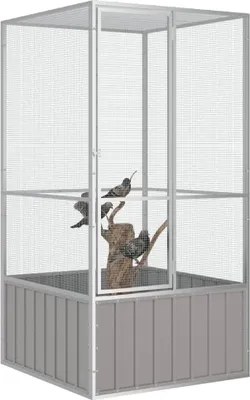 Immagine prodotto di vidaXL Gabbia per uccelli grigio 111x107x211,5 cm Acciaio zincato