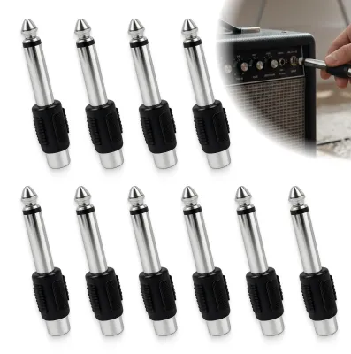 Immagine prodotto di 10 adattatori RCA-jack, adattatore audio da 6,35 mm con contatti placcati in oro