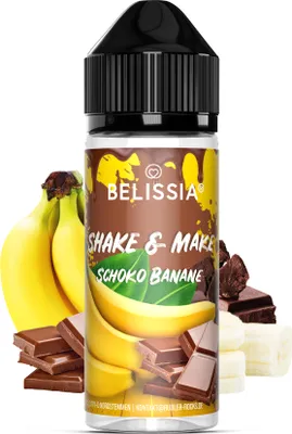 Produktbild von Belissia Shake and Make Schoko-Banane - 10ml hochdosiertes Lebensmittelaroma + 120ml Schüttelflasche - Für Backen, Speisen, Getränke, Shake & Raumduft