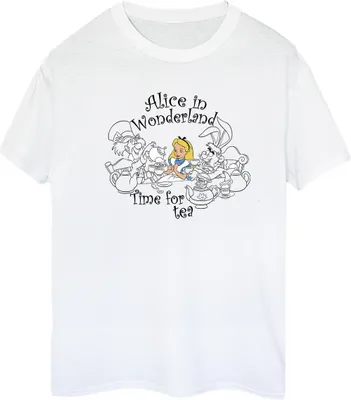 Produktbild von Disney - "Alice In Wonderland Time For Tea" T-Shirt für Damen BI8981 (4XL) (Weiß)