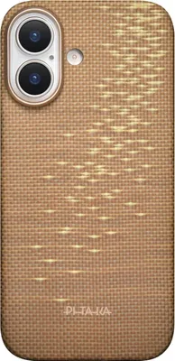 Produktbild von PITAKA Ultra-Slim-Hülle aus Aramid, goldener Glanz, für iPhone 17