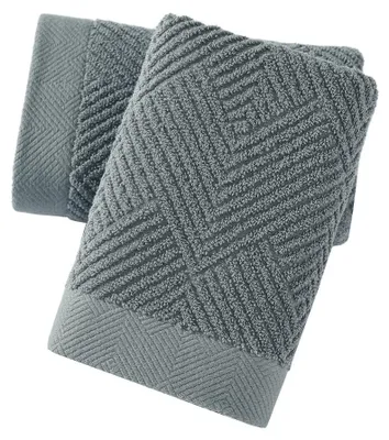 Immagine prodotto di Omgoods - Set di 2 asciugamani di alta qualità in 100% cotone - Grigio