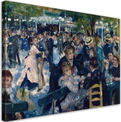 Zdjęcie produktu dla Obraz na płótnie Bal w Moulin de la Galette Auguste Renoir 120x80 Feeby Kolorowy obraz na ścianę gotowy do zawieszenia