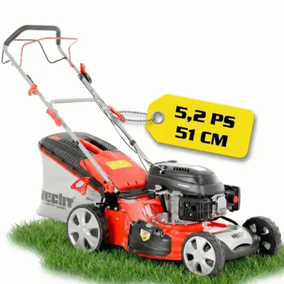 Produktbild von HECHT Rasenmäher Benzin mit Antrieb 551 SX  | 51 cm Schnittbreite | 5in1 | 5,5 PS | Mulchkit | 65 L Fangkorb