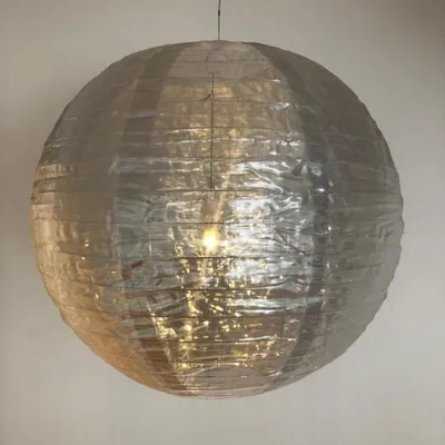 Image de Lampion en nylon - 35 cm - Argenté - Lot de 5