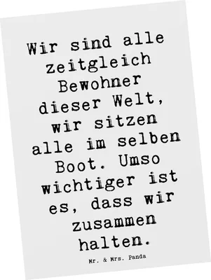 Produktbild von Mr. & Mrs. Panda Grußkarte Spruch Freundlichkeiten verbreiten - Weiß - Geschenk, Postkarte, Freundlichkeit, Ansichtskarten, handgefertigte Produkte, Unterstützung, Trost