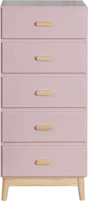Zdjęcie produktu dla Komoda Mobili Rebecca Orchidea 115x50x40 MDF Sosna Różowy Brąz Skandynawski Do Złożenia