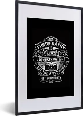 Produktbild von MuchoWow® MuchoWow® Gerahmtes Poster Kamera - Vintage - Zitat 40x60 cm - Poster mit zchwarzem Bilderrahmen - Poster in Rahmen