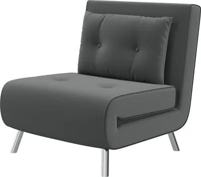Produktbild von Liegesessel Sessel mit Liegefunktion Schlafsessel, Knopfheftung, Leinenoptik, 77 cm x 88 cm x 83 cm, Dunkelgrau