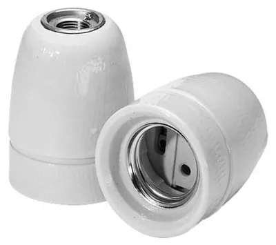 Obrázok produktu pre Pätica E27 z porcelánu, biela, 3 diely, M10x1 – žiarovka Edison E27 535685
