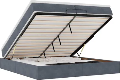 Image de vidaXL Lit ottoman avec matelas gris foncé 200x200 cm velours