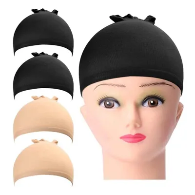 Produktbild von 4er-Pack Pruikennetz Nylon Elastisch – 2 Schwarz + 2 Beige – Uni