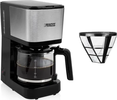 Produktbild von Kaffeemaschine Edelstahl Set mit Glaskanne für 12 Tassen & 2x Permanentfilter