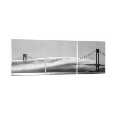 Produktbild von Bilder auf glas - Usa goldenes tor brücke - 120x40cm - Glasbilder - Wandbilder - Kunstdruck - zum Aufhängen bereit - Wanddekoration aus Glas - Glas Bilder - Wandbild auf Glas - GCA120x40-1470