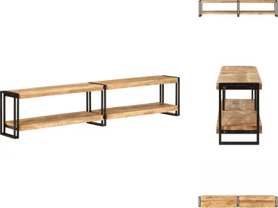 Image de Meuble TV vidaXL 200 x 30 x 40 cm en bois massif de manguier - Meuble TV