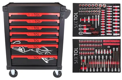 Produktbild von Werkzeugwagen MECHANIC TROLLEY KEVIN 182, 7 Schubladen, 182-teiliges Werkzeug