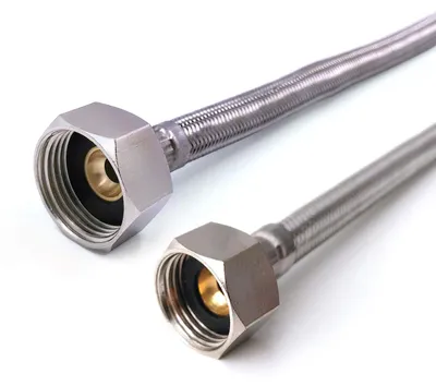 Flexschlauch 500 mm, 1/2" x 3/4" BSP, Edelstahl, 10 Stück