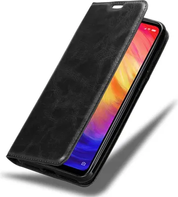 Produktbild von Cadorabo Hülle für Xiaomi RedMi NOTE 7 Schutz Hülle in Schwarz Handyhülle Etui Case Cover Magnetverschluss