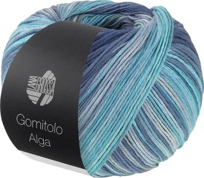 Produktbild von Lana Grossa - Gomitolo Alga 2024 weiß hellblau dunkelblau eisblau grau türkis petrol altrosa