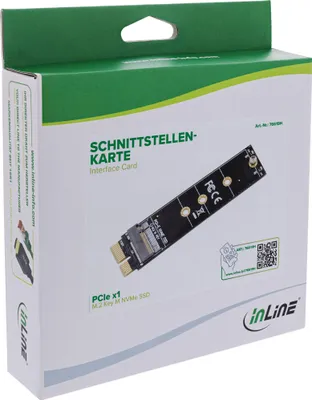Produktbild von InLine 76619H, PCIe, M.2, Männlich, PCIe 3.0, Taiwan, -40 - 85 °C