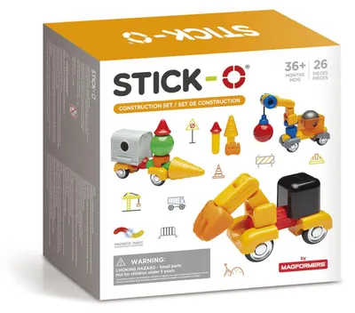 Immagine prodotto di Gioco con magneti Stick-O, Set per costruire veicoli, 26 pezzi