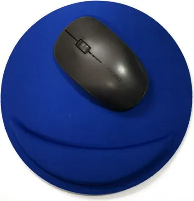 Image de INF Tapis de souris rond ergonomique avec support de poignet Bleu