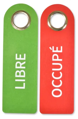 Türschild-Set Frei/Besetzt, 10 Stück, 27x8,5 cm, wasserabweisend