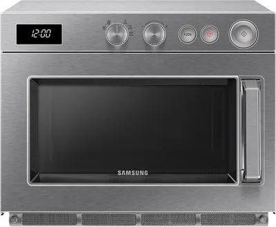 Zdjęcie produktu dla Mikrofalówka SAMSUNG MJ2691 o mocy 1800 W i pojemności 26 litrów wykonana ze stali nierdzewnej i ceramiki