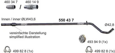 Produktbild von ERNST Abgasrohr Auspuffrohr für FIAT PANDA (169) 550437