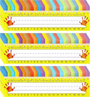 Produktbild von Nameplatten für das Büro - 60 Stück - Farbpastellmuster - 28 x 8 cm