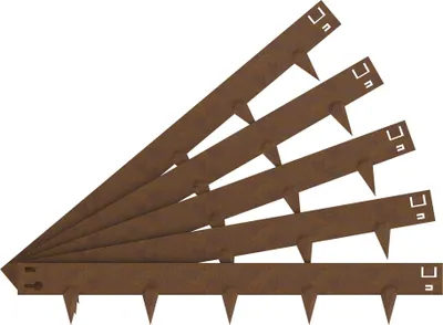 Zdjęcie produktu dla JOIEYOU 106x16cm Ocynkowane obrzeża trawnikowe z odporną na warunki atmosferyczne powłoką proszkową Metalowe palisady 5 sztuk Modułowe obrzeża trawnikowe Obrzeża ogrodowe do ogrodu, obrzeża do koszenia i ogrodzenia (łącznie 5,3 m, rdzawe)
