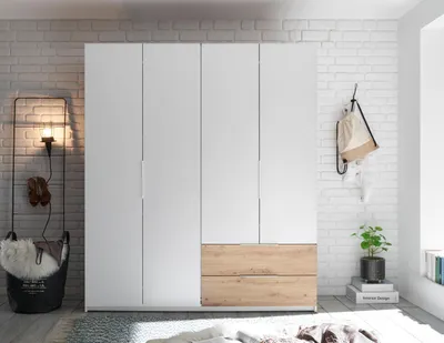 Produktbild von Kleiderschrank Schlafzimmerschrank Holzschrank Kleideraufbewahrung "Filberto I" Weiß/Artisan Eiche
