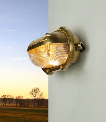 Produktbild von Außenlampe Wand IP64 Messing massiv Maritim Schiffslampe Wandleuchte außen Haus