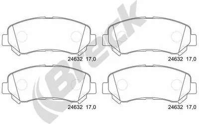 Produktbild von BRECK Bremsbeläge Satz Vorne Bremsklötze für NISSAN Qashqai / Qashqai +2 I (J10, NJ10) 24632 00 701 00