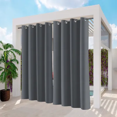 Immagine prodotto di 2 pezzi Tende per esterni 132 x 244 cm Tenda oscurante con occhielli opaca Giardino Patio Balcone Grigio Scuro