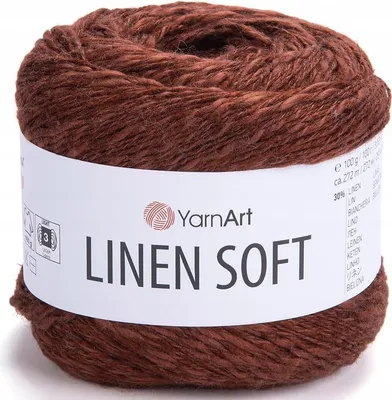 Produktbild von YarnArt Linen Soft 100g - Leinen Viskose Baumwolle, Sportgarn, für Sommermode - Farbton Kastanie
