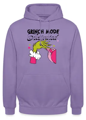 Produktbild von Spreadshirt Der Grinch Statement Grinch Mode Activated Uni Hoodie, XL, Lavendel