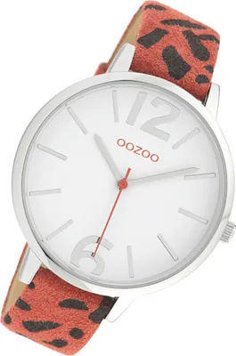 Produktbild von Oozoo Armbanduhr rot schwarz Leder C10194 Timepieces Damen Analog-Uhr UOC10194