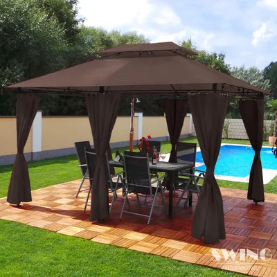 Produktbild von LED - Pavillon 3x4m Minzo Garten Pavillion Solar Pavilion Gartenzelt Designer Pavilon