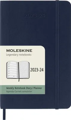 Produktbild von Moleskine 18 Monate Wochen Notizkalender 2023/2024, P/A6, 1 Wo = 1 Seite, Rechts Linierte Seite, Soft Cover, Saphir