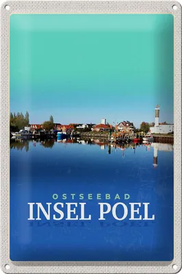 Produktbild von Blechschild Reise 20x30cm Ostseebad Insel Poel See Boot Urlaub