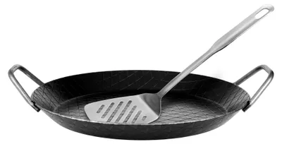 Produktbild von GRÄWE Eisen-Servierpfanne mit 2 Griffen, 32 cm flach, mit Riffelung