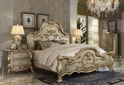 Produktbild von Bett Design Doppelbett Betten Luxus Klassiker Barock Rokoko Chestgerfield