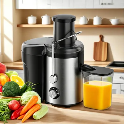 Produktbild von Entsafter Gemüse und Obst, 600 W Zentrifugal Entsafter, leicht zu reinigen und Anti-Tropf, 2 Geschwindigkeitsstufen