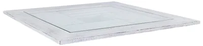 Produktbild von Tischplatte Shabby weiss mit Glas und Shabby Rahmen  85x85cm
